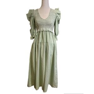 Anthropologie Steele The Label Gingham Plaid Nap Prairie Dress